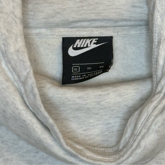 Nike Gray w/ Gold Glitter Swoosh Funnel-Neck Hoodie - Picture 4 of 5